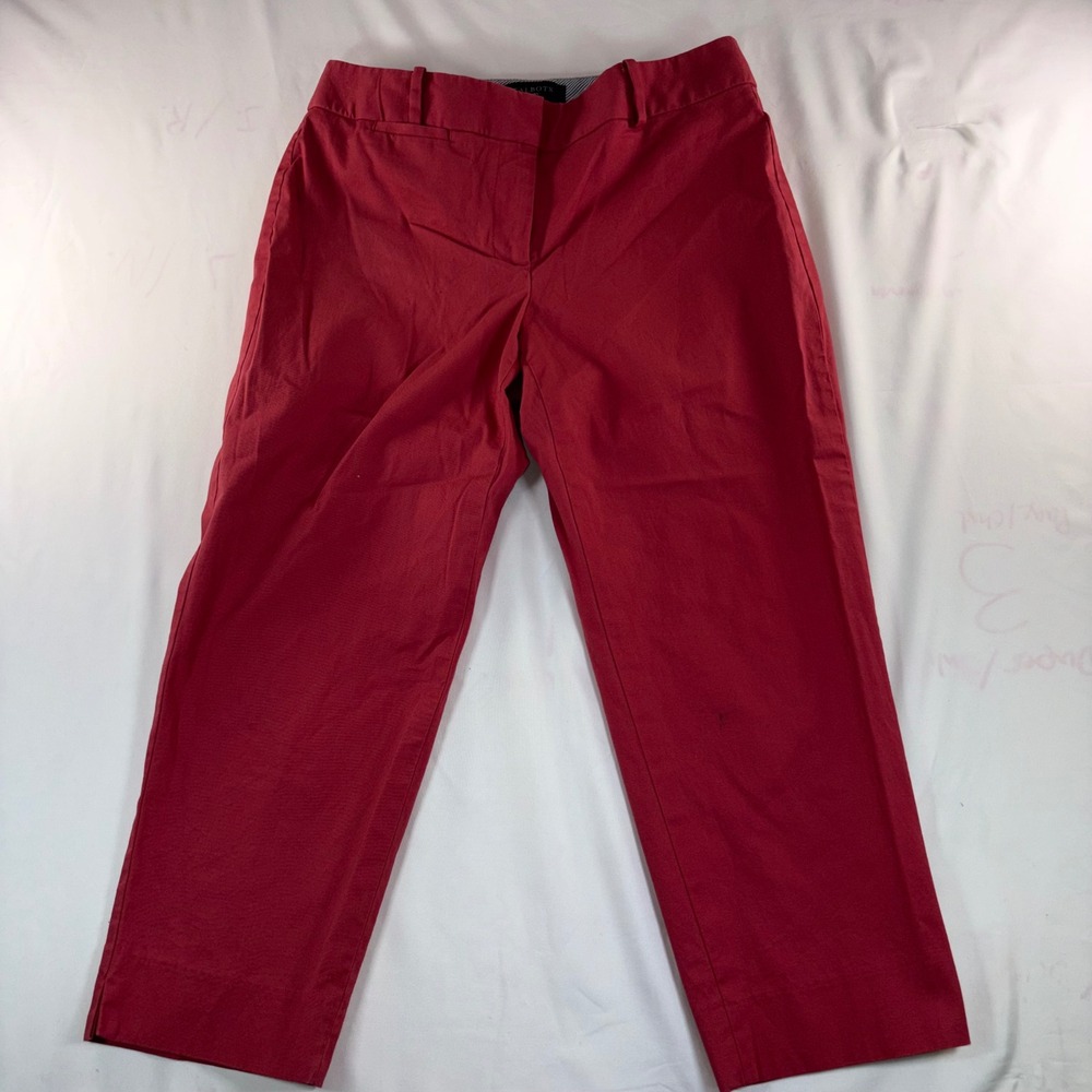 Talbots Signature Petites Red Ankle Pants Size 6P Cotton Stretch Straight Leg